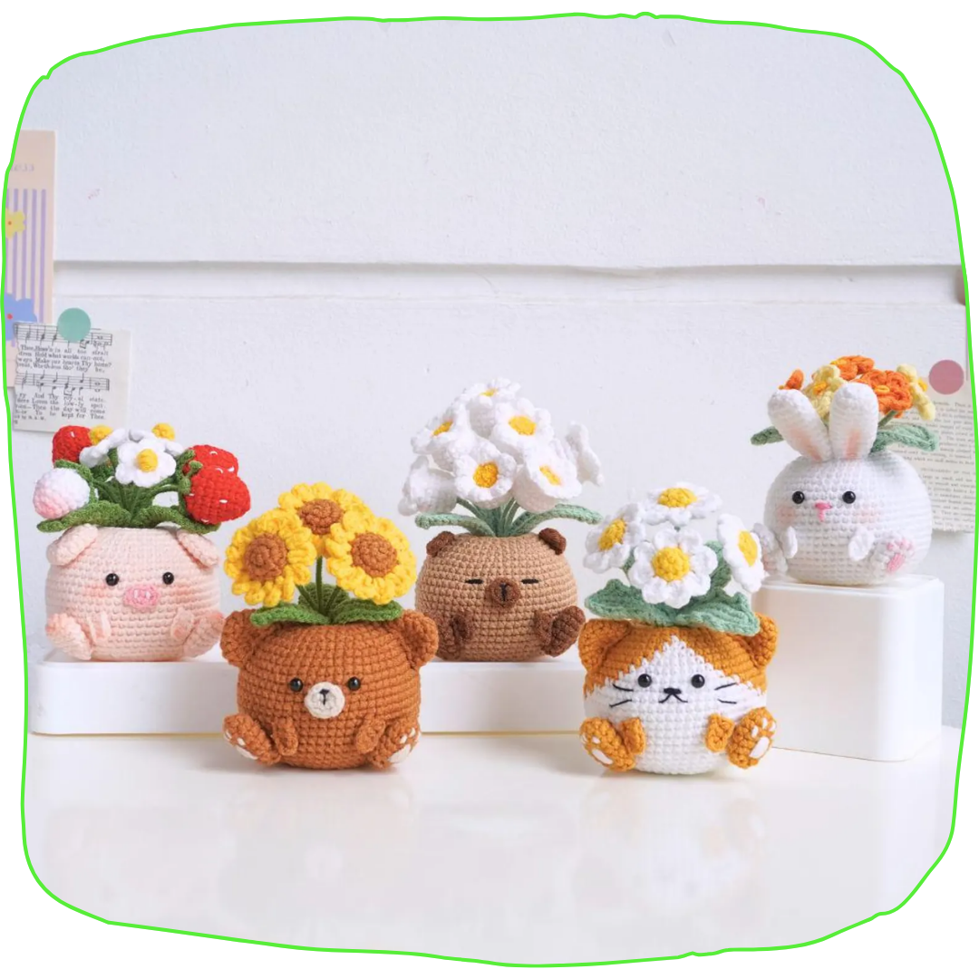 Blossom Critter Planters Patterns